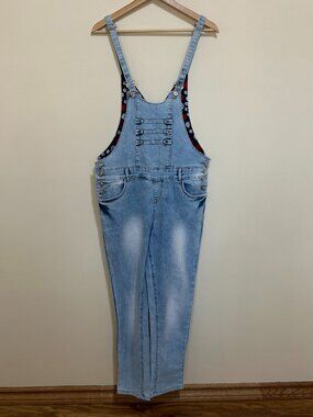 Original Denim Overalls Low Waist Straight Blue Size 34